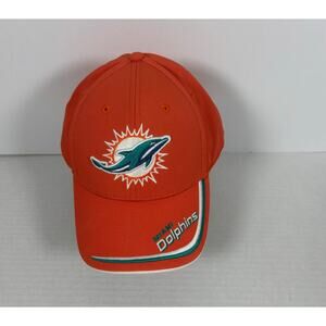 NFL Team Apparel Football Miami Dolphins Orange & Aqua Adjustable Hat